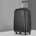 Wanderlite 20 Inch Hard Shell Carry On Luggage Black Zipper Lock