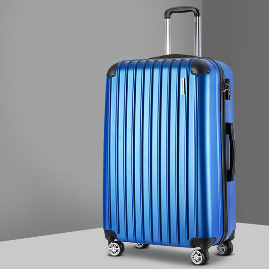 Wanderlite 28" Luggage TSA Lock Spinner Hard Shell Suitcase Blue