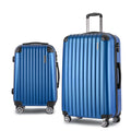 Wanderlite 20-28 Inch 2 Piece Luggage Set TSA Spinner Hard Shell Blue