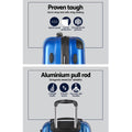 Wanderlite 20-28 Inch 2 Piece Luggage Set TSA Spinner Hard Shell Blue