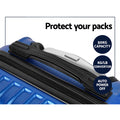 Wanderlite 20-28 Inch 2 Piece Luggage Set TSA Spinner Hard Shell Blue