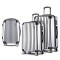 Wanderlite 20 24 28 Luggage Set TSA Lock Spinner Hard Shell Silver