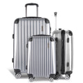 Wanderlite 20 24 28 Luggage Set TSA Lock Spinner Hard Shell Silver