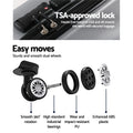 Wanderlite 20 24 28 Luggage Set TSA Lock Spinner Hard Shell Silver
