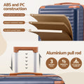 Wanderlite 5pcs Luggage Suitcase Set Trolley Travel TSA Lightweight Hard Case Navy Brown