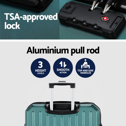 Wanderlite 28-inch Luggage Set with TSA Lock�ABS Hard Shell Travel Suitcase Organiser Luggage Case Atrovirens