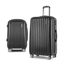 Wanderlite 20in 28in Luggage Set 2PC Hard Shell Carry On Suitcase Black