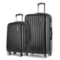 Wanderlite 20in 28in Luggage Set 2PC Hard Shell Carry On Suitcase Black