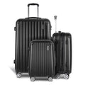 Wanderlite 3 Set Luggage 20 24 28 Inch Hard Shell Suitcase Black