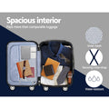 Wanderlite 3 Set Luggage 20 24 28 Inch Hard Shell Suitcase Black