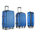Wanderlite 3pc Luggage Set 20/24/28in Hard Shell Suitcase Blue