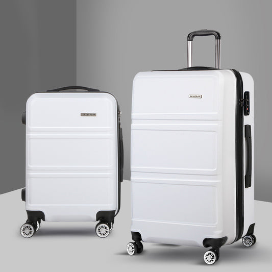 Wanderlite 20" 28" Hard Shell Luggage TSA Lock Spinner White