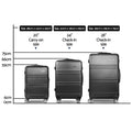 Wanderlite 3Set Luggage 20 24 28 Inch TSA Lock Spinner Hard Shell