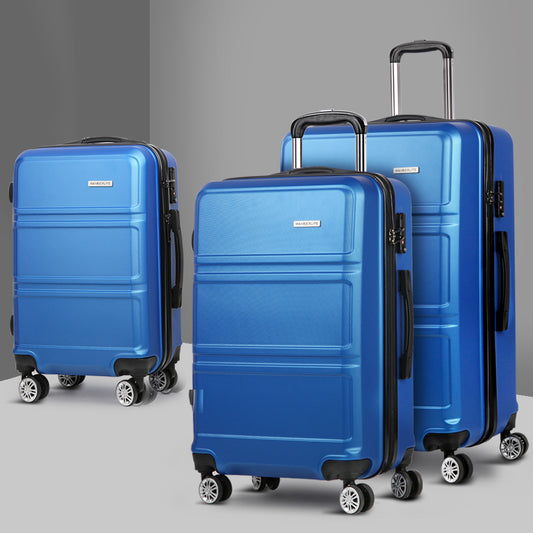 Wanderlite 20" 24" 28" Luggage TSA Lock Spinner Hard Shell Blue