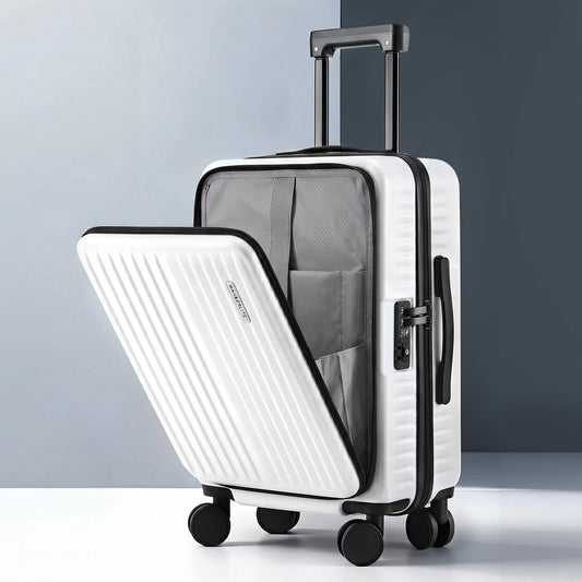 Wanderlite 20" Carry On Luggage Suitcase White TSA Dual Pocket