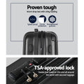 Wanderlite 3 Set Luggage 20 24 28 Inch TSA Lock Hard Shell Black