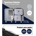 Wanderlite 3 Set Luggage 20 24 28 Inch TSA Lock Hard Shell Black