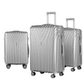 Wanderlite 3 Set Luggage 20 24 28 Inch Suitcase TSA Lock Silver