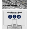Wanderlite 3 Set Luggage 20 24 28 Inch Suitcase TSA Lock Silver