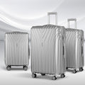 Wanderlite 3 Set Luggage 20 24 28 Inch Suitcase TSA Lock Silver