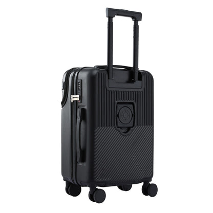 Wanderlite 20" Luggage Suitcase Front Pocket Travel Carry On TSA Black