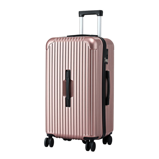 Wanderlite 28" Trunk Luggage Suitcase Travel 5 Wheels Type-C Port TSA Rose Gold