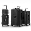 Wanderlite 4pc Suitcase Set TSA Lock Carry On Travel Black