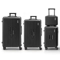 Wanderlite 4pc Suitcase Set TSA Lock Carry On Travel Black