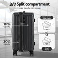 Wanderlite 4pc Suitcase Set TSA Lock Carry On Travel Black