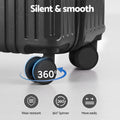 Wanderlite 4pc Suitcase Set TSA Lock Carry On Travel Black