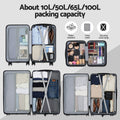 Wanderlite 4pc Suitcase Set TSA Lock Carry On Travel Black