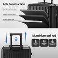 Wanderlite 4pc Suitcase Set TSA Lock Carry On Travel Black