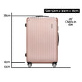 Wanderlite 28in Luggage ABS Hard Shell TSA Lock Rose Gold Travel Suitcase