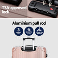 Wanderlite 28in Luggage ABS Hard Shell TSA Lock Rose Gold Travel Suitcase