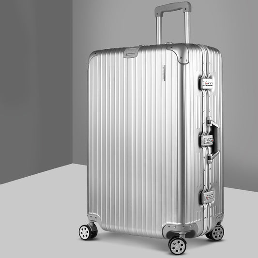 Wanderlite 28" Hard Shell Luggage TSA Lock Silver Suitcase