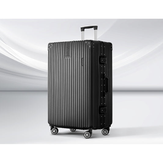 Wanderlite 28" Hard Shell Luggage TSA Lock Stainless Steel Black