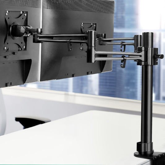 Artiss Dual Monitor Stand Arm Desk Mount 30'' HD LED Display TV Screen Holder
