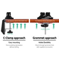 Artiss Dual Monitor Arm Gas Spring Desk Mount 17-32 Inch