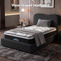 Giselle 32cm Euro Top King Single Mattress 5-Zone and Artiss Boucle Bed Frame Set