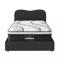 Giselle 32cm Euro Top King Single Mattress 5-Zone and Artiss Boucle Bed Frame Set