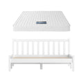 Giselle DOUBLE Mattress with Artiss Wooden Bed Frame Natural Pine Timber Base