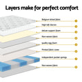 Giselle SINGLE Mattress 5-zone Pocket Spring Mattresses with Artiss Wooden Storage Bed Frame Set