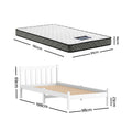 Giselle Single Mattress Artiss Bed Frame White Pine 16cm