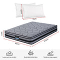 Giselle King 34cm Euro Top Pocket Spring Mattress with 2 Feather Down Pillows Set