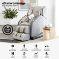 Livemor 4D Massage Chair Recliner Zero Gravity SL-Track Heat Grey