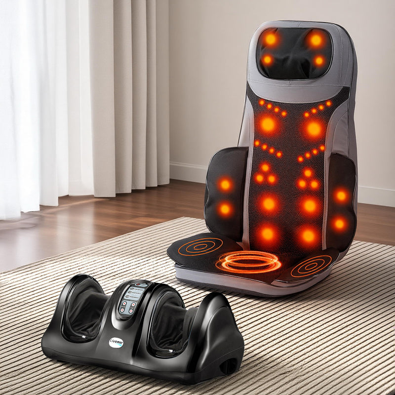 Livemor Massage Seat Cushion 8-Node Heat Foot Massager