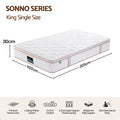 Giselle 30cm King Single Spring Mattress Tencel Cover 5-Zone Firm Back Support