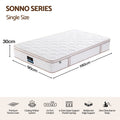 Giselle 30cm Single Spring Mattress Tencel Cover 5-Zone Firm Back Support