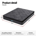 Giselle KING Mattress 25cm Pocket Spring Latex Euro Top Medium Firm
