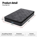 Giselle KING SINGLE Mattress 25cm Pocket Spring Latex Medium Firm